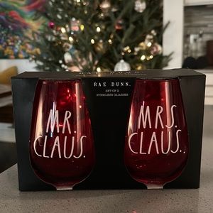 Rae Dunn Christmas Wine glasses